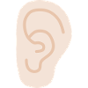 Ear: Soft Peach Line Art