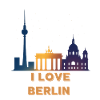 I Love Berlin Skyline Gradient