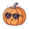 Smiling pumpkin in glasses