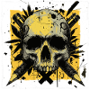 Skull and crossed pencils
