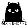 Minimalistisches weißäugiges Monster