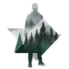 Modern Forest Geometric Human Silhouette