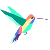 Bunte geometrische Kolibri-Kunst
