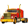 Powerful yellow-red truck