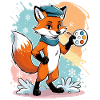 Fuchs Künstler mit Farbpalette