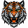 Roaring tiger's head