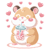 Kawaii Bubble Tee Hamster Boba Tee