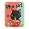 Pho Cat Ramen Katze Illustration