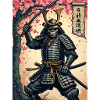 Skelett-Samurai im Kirschblütenwald