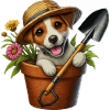 Jack Russell Terrier Blumentopf Gartendesign