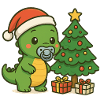 Doni the Dino celebrates Christmas