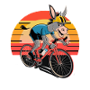 Funny Donkey Cyclist Sunset