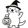 Otter with Halloween Magic Hat