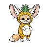 Fennek mit Ananas Comic Shirt Geschenk