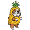 Bulldog with Pineapple Comic Shirt Gift