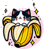 Chat banane kawaii