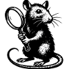 Ratte mit Lupe Motiv