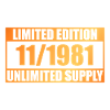 44th Birthday Limited Edition - ꝏ Supply 11/1981