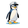 Mascotte Capitaine Pingouin