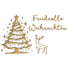 Friedvolle Weihnachten im Wald Hirsch Christbaum