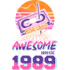 Retro Cassette Neon 1989 Design