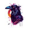 Farbexplosion Rabe Neon-Splash