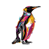 Farbexplosion Pinguin
