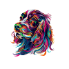 Bunter Hundeporträt Splashes
