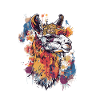 Bunte Llama Splatter Illustration