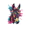 Bunter Zebra Kopf Splatter