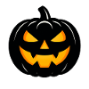 Glowing Black Halloween Pumpkin