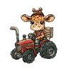Giraffe Traktor Farmer