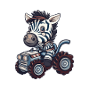Zebra Tractor Farmer