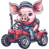 Pig Tractor Farmer
