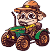 Monkey Tractor Farmer