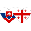 Slovakia Georgia Flag Heart