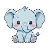 Autocollant éléphant bébé bleu