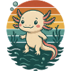 Cute Retro Axolotl