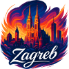 Zagreb capital Croatia silhouette gift
