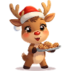 Reindeer with Santa hat and biscuits