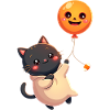 Halloween Cat with Halloween Pumpkin