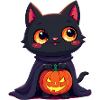 Chat d’Halloween avec citrouille d’Halloween