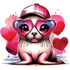 Baby seal heart glasses Kawaii seal