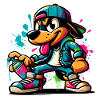 Graffiti Dog Skateboard Style