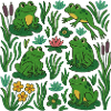 Verdant Frog Pond Scene