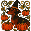 Pumpkin Witch Dachshund