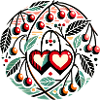 Heart Circle with Cherry Vines