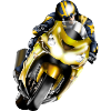 Racer on yellow machine