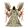 Hooded Grim with Wings and Runes