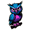 blue purple owl :)